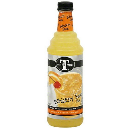 Mr & Mrs T Whiskey Sour Mix, 33.8 oz (Pack of 6) (Best Whiskey For Whiskey Sour)