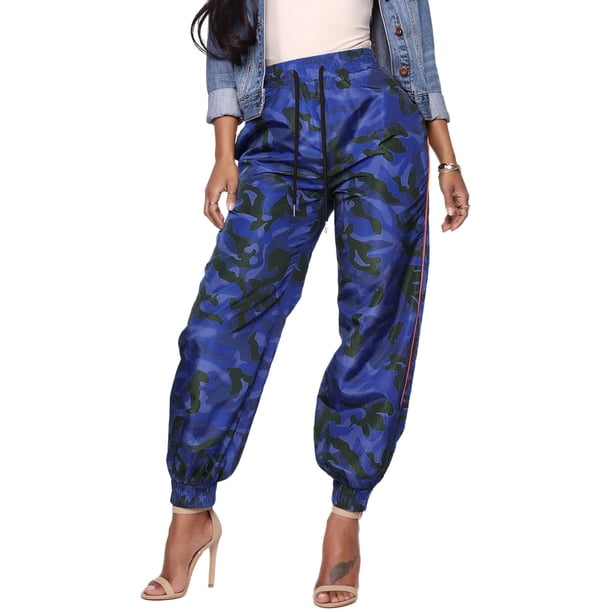 Txlixc Pantalones casuales de camuflaje para mujeres con cintura elástica, cintura alta con color Txlixc moda