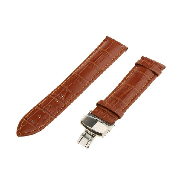 Correa de reloj de cuero jinwen resistente al agua Marrón 22mm Reemplazo de correa de reloj