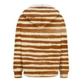 thumbnail image 4 of larppty Women's Striped Full Zip Hoodies Oversized Sweatshirts Long Sleeve Trendy Fall Fashion Hoodies Jacket Tops with Pocket (Brown, 3XL), 4 of 9