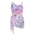 thumbnail image 7 of SEANATIVE Girls One Piece Swimsuit with Mesh Cover Up Skirt Cut Out Back Design 2 in 1 Bathing Suit for Beach Party Hotel Pool, Size 15-16 Years, Butterfly Marble Pink Violet, 7 of 7