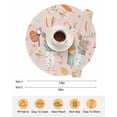 thumbnail image 6 of 13 Inch Round Placemats Set of 6, Spring Easter Non Slip Heat Insulation PP Table Mats, Bunny Carrots Eggs Floral Botanical Pink Washable Place Mats for Kitchen Dining Party Table Decor, 6 of 7