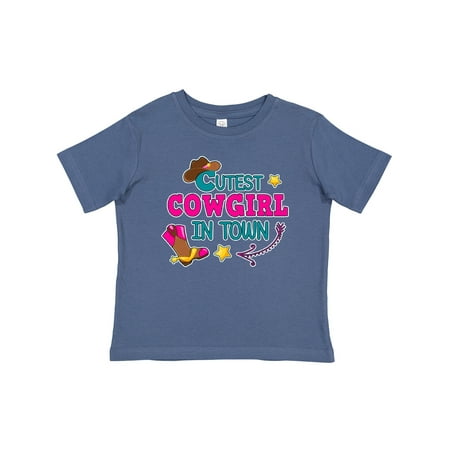 

Inktastic Cutest Cowgirl in Town with Cowgirl Hat and Boots Gift Baby Girl T-Shirt