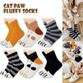 thumbnail image 1 of Calcetines De Mujer, 6 Pares De Calcetines De Invierno Con Patas De Gato Bonitos Calcetines De Felpa Suaves Y Cálidos Calcetines De Felpa Gruesos Y Esponjosos Calcetines Con Patas De Animales Bonitos Muyoka Hogar, 1 of 6