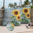 thumbnail image 3 of Yellow Sunflower Outdoor Pillow Covers 16x16 Set of 2,Waterproof Patio Throw Pillowcase Protectors,Butterfly Sunshine Blue Farmhouse Wood Decorative Pillow Shams Cushion Covers for Seat Bed Couch, 3 of 8