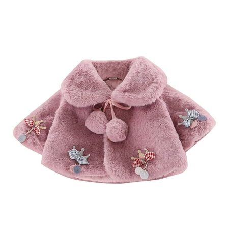 

Dezsed Cute Cartoon Plush Baby Girls Jacket Christmas Sweet Princess Girls Coat Autumn Winter Warm Cloak Outerwear Toddler Girl Clothes 0-3Y