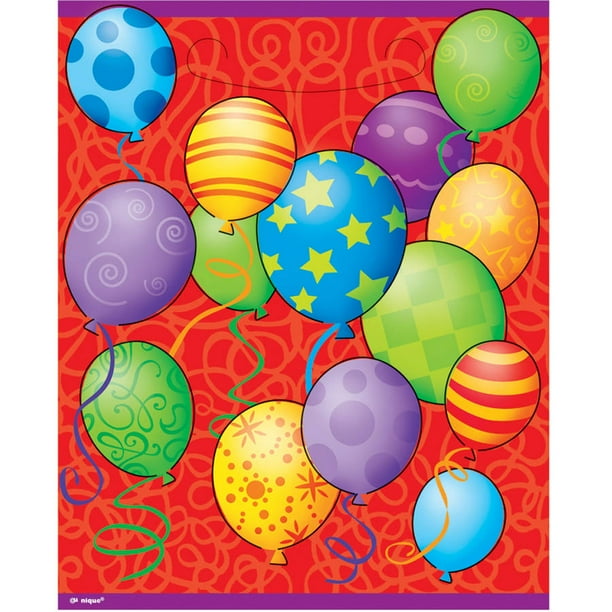 Balloons Birthday Favor Bags, 8ct