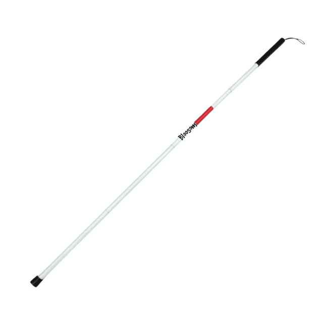 Baston Bloosom Para Invidente Ciego Plegable Con Reflejante Color Blanco