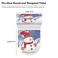 thumbnail image 5 of HELLHERO Christmas Snowman 2 Pieces Toilet Seat Cover Stretch Polyester Fabric, Elastic Edge, Bathroom, 5 of 5