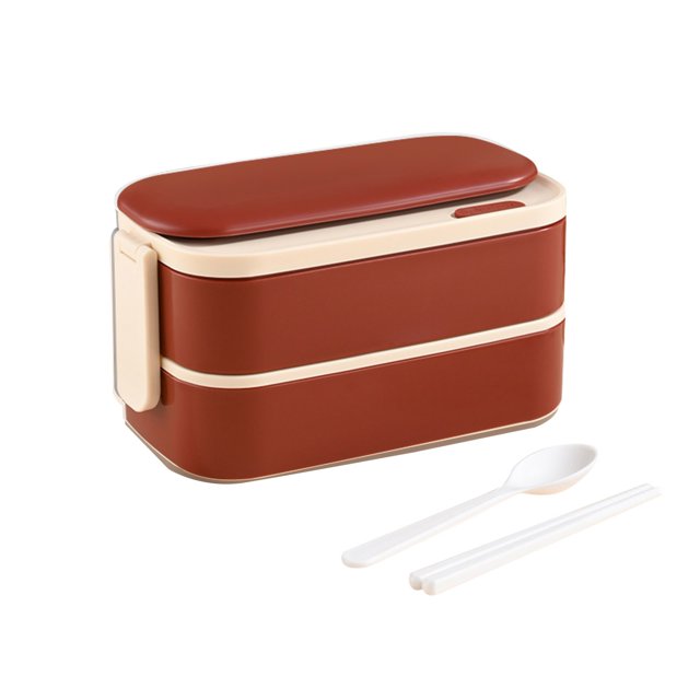 Bento Lunch Box 304 Stainless Steel Double-Layer Lunch Box Sealed and Divided for Students Office Workers Portable Lunch Box Household Work Fresh-Keeping Box Stainless Steel Lunch Box
