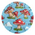 thumbnail image 5 of Red Polka-dot Mushrooms Grass Clouds Round Wall Clock Silent Analog Battery Operated Black Pointer Home Decor 9.84" Diameter, 5 of 11