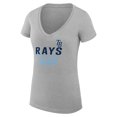 thumbnail image 2 of Women's G-III 4Her by Carl Banks  Heather Gray Tampa Bay Rays Team Graphic V-Neck Fitted T-Shirt, 2 of 3
