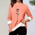 thumbnail image 1 of Heisall Chemises de Base pour Femmes Automne Hiver Imprimé Floral Col Rond Manches Longues Épaissies Polaire Teddy Shearling Chaud Ajusté Hauts Thermiques pour Usage Quotidien par Temps Froid, 1 of 3