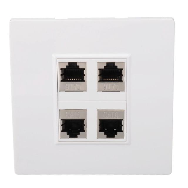 PlacA de Pared Ethernet Cat 6, Placa de Pared de 4 Puertos duradera A Hurbra extraínible para cat5 Cat5e