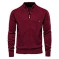 thumbnail image 1 of Gibobby Suéter cárdigan para hombre Suéter de punto casual con cierre completa para hombre, cuello de solapa, manga larga(Vino,XG), 1 of 2