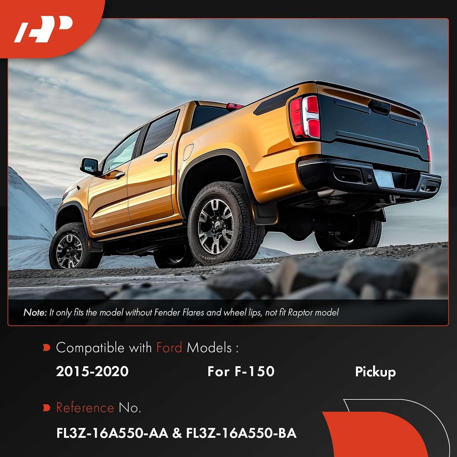 A-Premium Splash Guards Mud Flaps Mudflaps Molded Replacement for Ford F-150 F150 2015-2019 Without Factory Fender Flares Front and Rear 4-PC Set