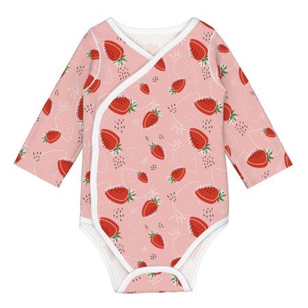 

Matuu Strawberry for Baby Long-Sleeve Bodysuit Soft Cotton Comfortable and Breathable Perfect for Newborns and Infants