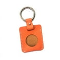 thumbnail image 2 of Case for Airtag, Leather Square Protective Airtags Case Cover Skin Anti Scratch with Keyring Keychain, Key Pet Wallet Bluetooth Finder Locator (Orange, Short Style), 2 of 3
