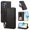 Black, variant on For Samsung Galaxy A37 5G 6.7-inch Wallet Case Multi-Card Slots Zipper Wallet Leather Phone Case,Black,For Galaxy A37 5G
