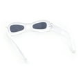 thumbnail image 4 of Unique Retro Convex Narrow Oval Luxury Designer Plastic Sunglasses White - Black, 4 of 4