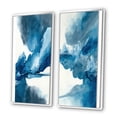 thumbnail image 3 of Designart "Nebulous Sapphire Skies - A Blue Odyssey I" Abstract Liquid Ink Framed Wall Art Set Of 2 - Modern Blue Frame Gallery Set For Office Decor, 3 of 6