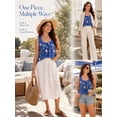 thumbnail image 6 of Cuteduck Women's Plus Size Boho Floral Tank Top - Casual Loose Fit Summer Cami 1X-5X, 6 of 9