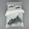 thumbnail image 1 of Mountain Duvet Cover Set, Landscape of Jade Dragon Mountain Atmosphere on Summit Natural Beauty Image, Bedding Set with Shams and Fitted Sheet, 3 Sizes, by Ambesonne, 1 of 3