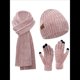 thumbnail image 2 of Conjunto de 3 Piezas de Gorro, Bufanda y Guantes de Punto Universales de Invierno para Adultos, Mujeres y Hombres. Rosa Talla Única, 2 of 7