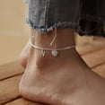 thumbnail image 4 of Dainty Silver Initial Anklets for Women 14K Plated Sparkle Ankle Bracelets Simple Personalized Letter Anklet CZ Heart Cuban Chain Everyday Summer Jewelry Gift for Her, 4 of 5