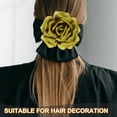 thumbnail image 5 of Uxcell Silk Satin Flower Brooch Pin Large Peony Floral Lapel Pin for Women Yellowish-Green, 5 of 7