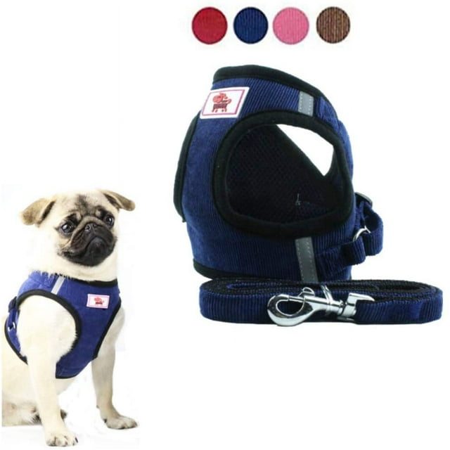 LAICAIW Dog Harness and Leash Set, No Pull Reflective Adjustable Pet Soft Mesh Chest Vest Harnesses Easy Control for Small Medium Dogs and Cats Outdoor Walking