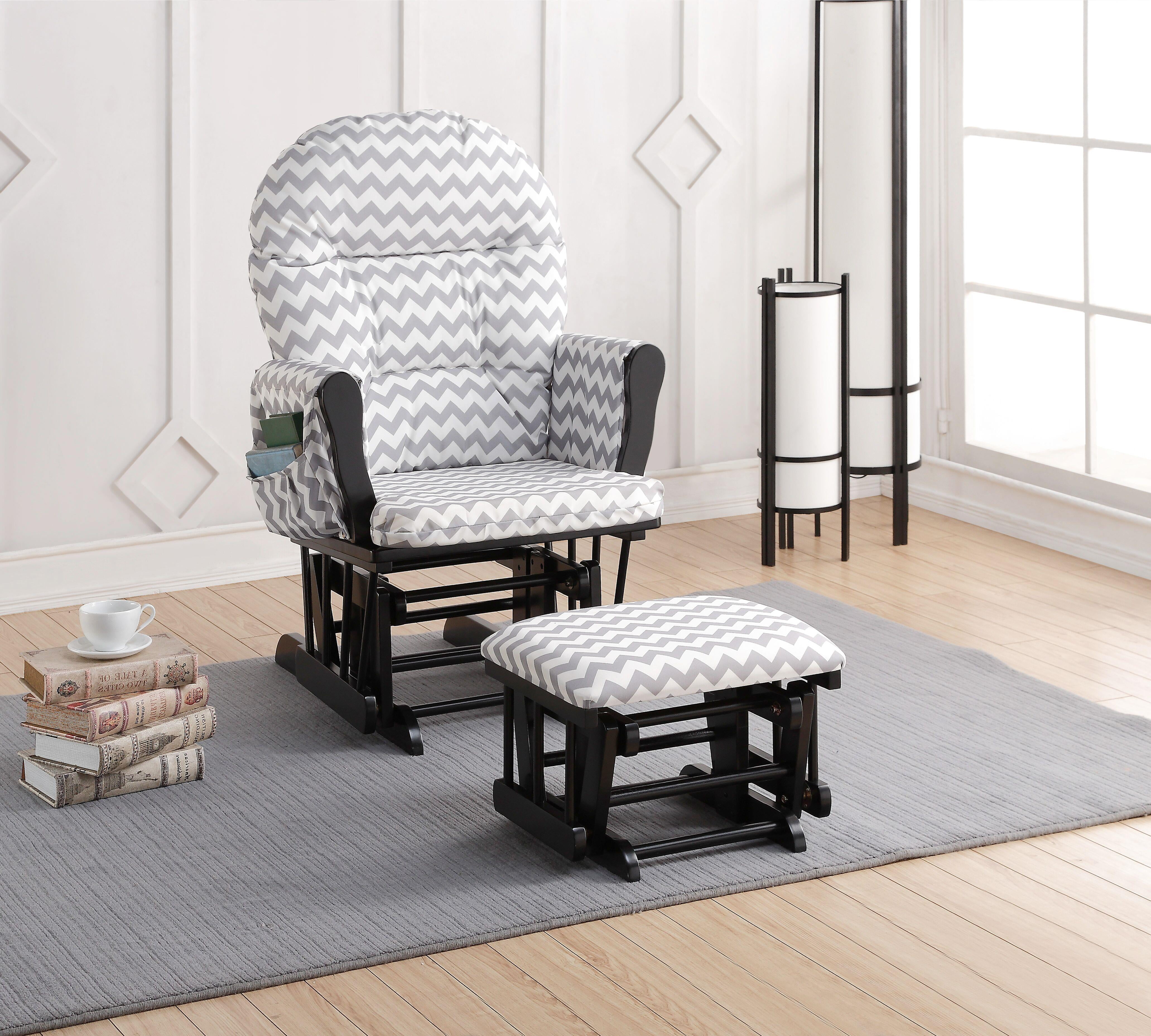 naomi home brisbane glider & ottoman set