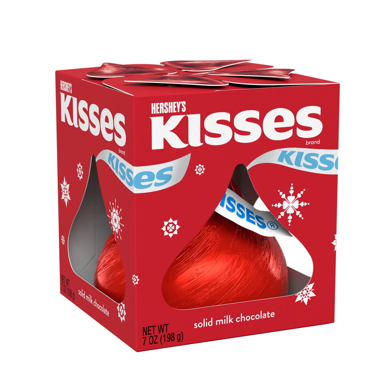 (2 pack) Hershey's Kisses Solid Milk Chocolate Christmas Candy Stocking Stuffers, Gift Box 7 oz