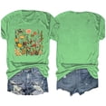 thumbnail image 4 of Fiudx Ropa de Mujer Blusas con Estampado de Flores para Mujer Top de Manga Corta con Cuello Redondo, 4 of 4