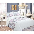 thumbnail image 2 of 3 Pcs Courtepointe Couvre-Lit Blanc Design Floral Ultra Doux Microfibre Surdimensionné Queen, 2 of 4