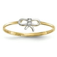 thumbnail image 1 of Bague avec Nœud Rhodié 14K Or Jaune & Rhodié avec Rhodié CZ, 1 of 4