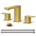thumbnail image 1 of Grifo de baño QFN, extendido, 3 orificios y 2 manijas, dorado, 20-30 cm, 1 of 9
