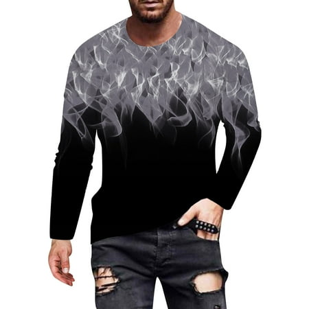 

Long Sleeve under Scrub Top Mens Fashion Retro Sports Fitness Outdoor 3D Digital Printed T Shirt Long Sleeve Shirt Top Blouse Large Tall T Shirts Men