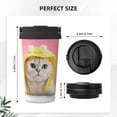 thumbnail image 3 of Rateoe A Funny Cat Pattern Travel Coffee Mug Tumbler with Flip Lid | Reusable Insulated Stainless Steel Cold Brew Iced Coffee Cup Thermos, 3 of 8