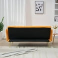 thumbnail image 3 of Futon Sofa Bed,Convertible Double Sofa Bed with Folding Armrests for Living Rooms and Small Spaces,Yellow, 3 of 7