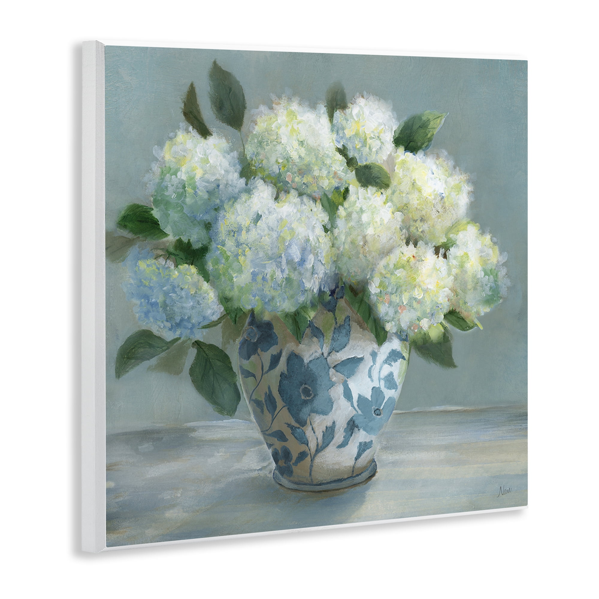 Stupell Industries Hydrangeas in Elegant Vase Wall Plaque Art, design by Nan