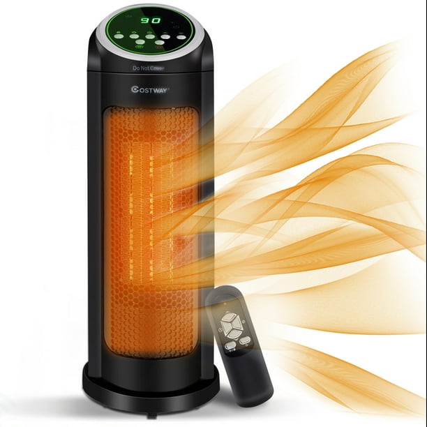 Costway Portable Oscillating PTC Ceramic Space Heater 1500W LED 12H