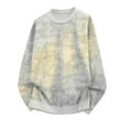 thumbnail image 2 of Kakii Men's Tie Dye Long Sleeve Shirt, Soft Washed Ombre Crewneck Pullover, Casual Stylish Tople Top, 2 of 6