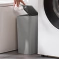 thumbnail image 4 of 3 Gallons Garbage Can with Pop-Up Lid, Bathroom Trash Can with Lid, Small Plastic Trash Can, Slim Trash Bin Waste Basket for Bathroom, Bedroom, Office, Living Room, 8.74x6.18x13.11", 4 of 7