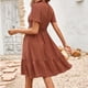 thumbnail image 4 of Vestido de manga corta con volantes informal para mujer de primavera y verano vestido con cuello en V Adepaton BST3008914-3, 4 of 6