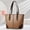 Khaki, variant on Retro Color Block Ladies Tote Shoulder Bag, Large Capacity Faux Leather Casual Shopper Purse for Work and Everyday Use