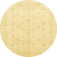 thumbnail image 1 of Ahgly Company Indoor Round Abstract Chrome Gold Yellow Oriental Area Rugs, 5' Round, 1 of 6