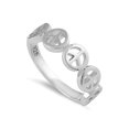 thumbnail image 1 of 925 Sterling Silver Oxidized Platinum Plated Multiple Peace Sign Women Ring, 1 of 2