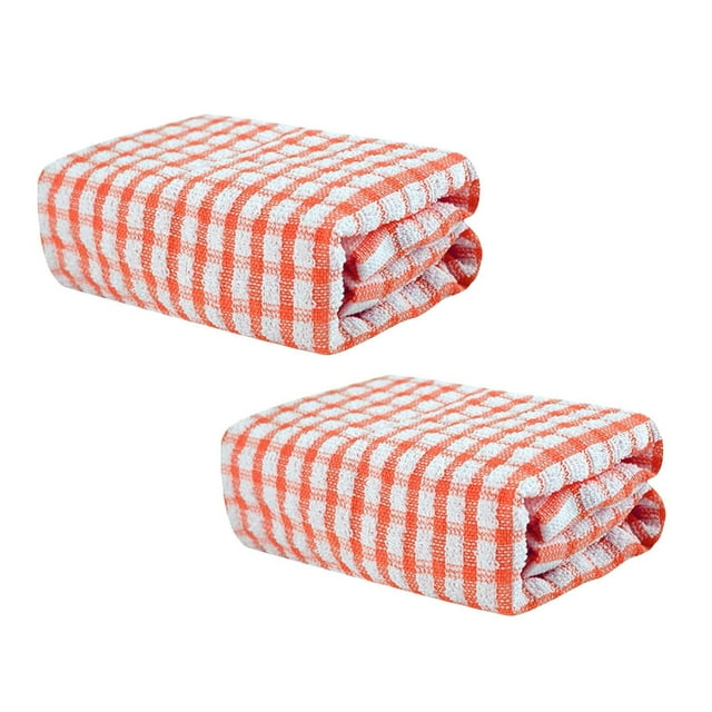 2DXuixsh 2Pack Cleaning Cloth Dish Cloths Dish Towels Soft and Absorbent Kitchen Dishcloths Fast Drying Microfiber Kitchen Towels Cotton Dish Rags Orange