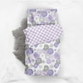 thumbnail image 6 of Bacati - 5 pc Toddler Bedding/Sheet Set 100% Cotton Percale, Watercolors Flowers Purple Gray, 6 of 31